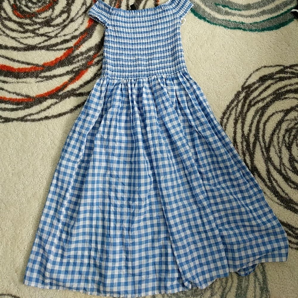 Jcrew EUC blue and white gingham dress